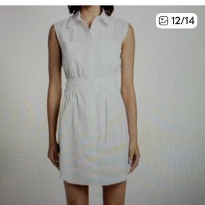 10 Crosby Derek Lam Cora  Sleeveless  Cotton Shirtdress in White Size 10 NWT